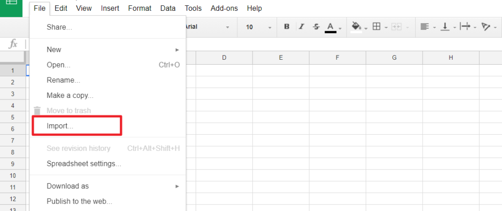 Importing Your Website URLs to Google Doc, Step One